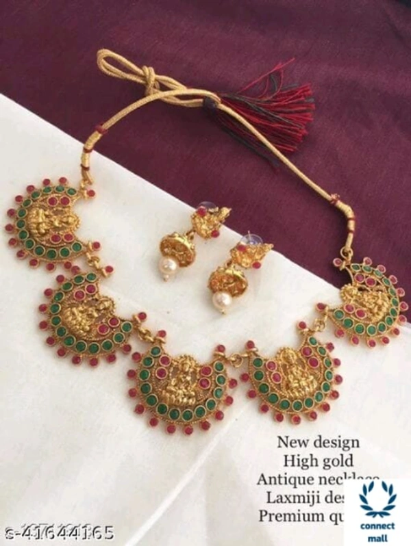 Gold Plated Ethnic Meenakari Adjustable Laxmi Neckless - Multicolor, As Per Image